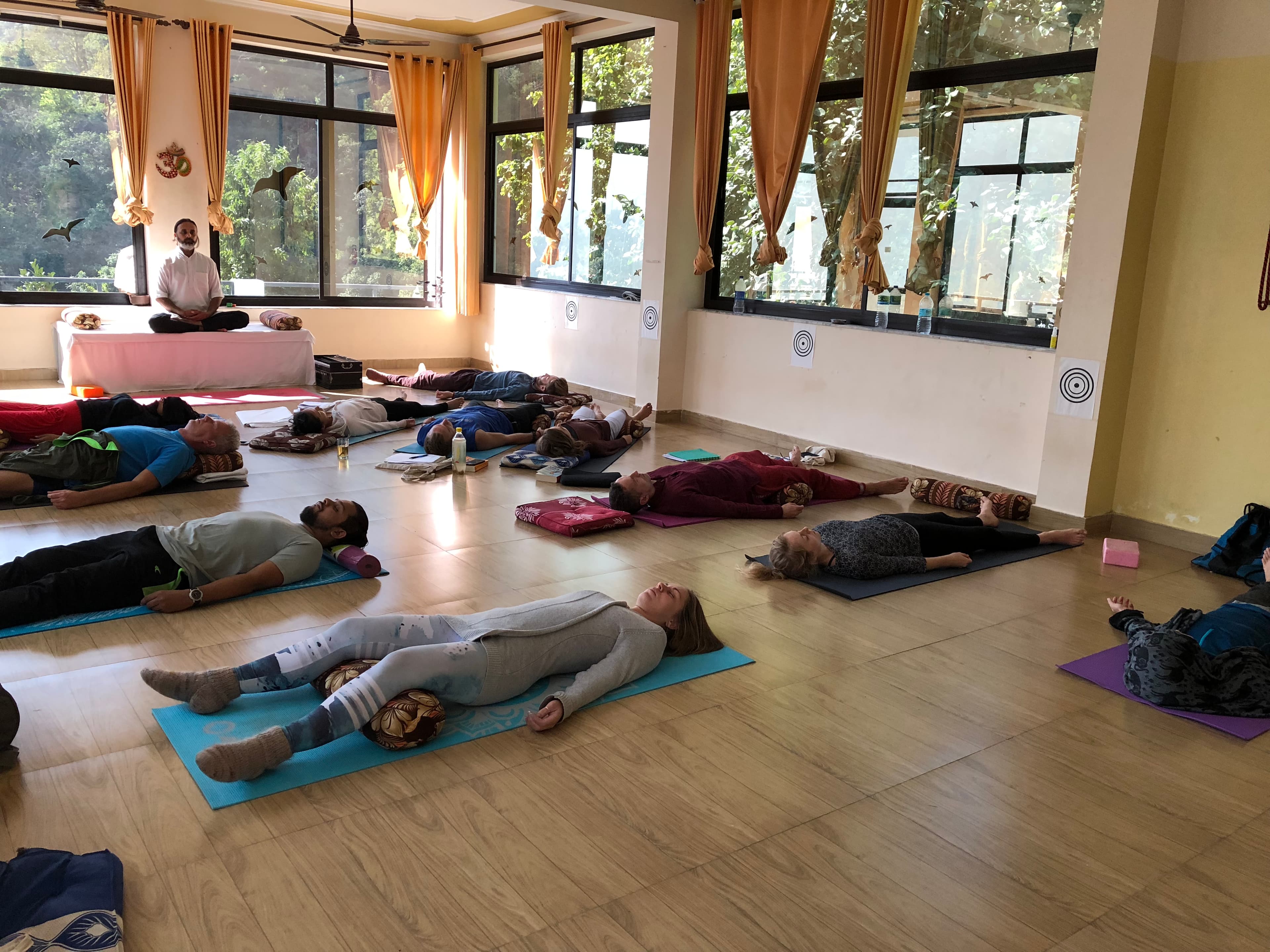 Outdoor yoga view in Rishikesh