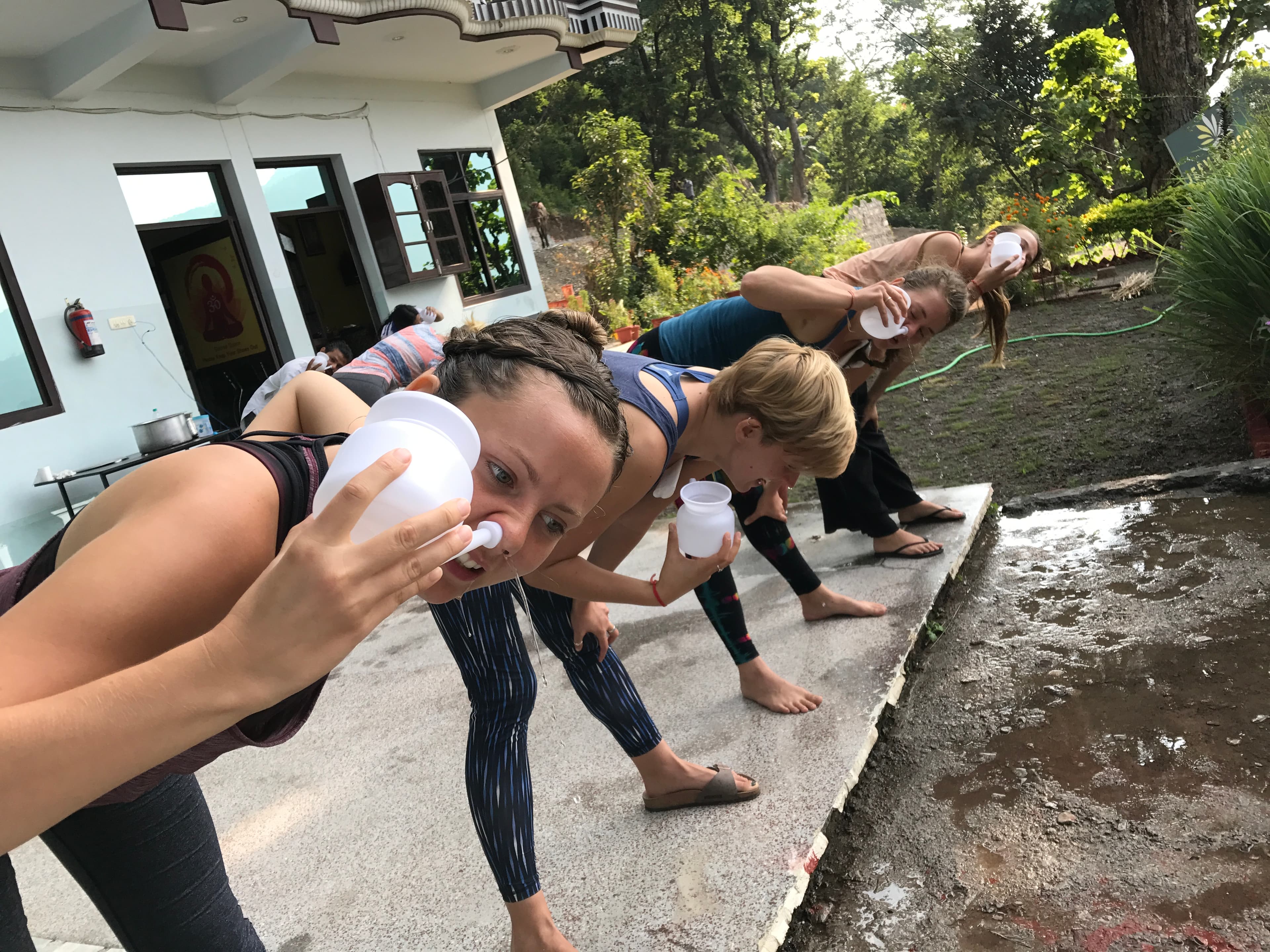Yoga practice near the yoga center