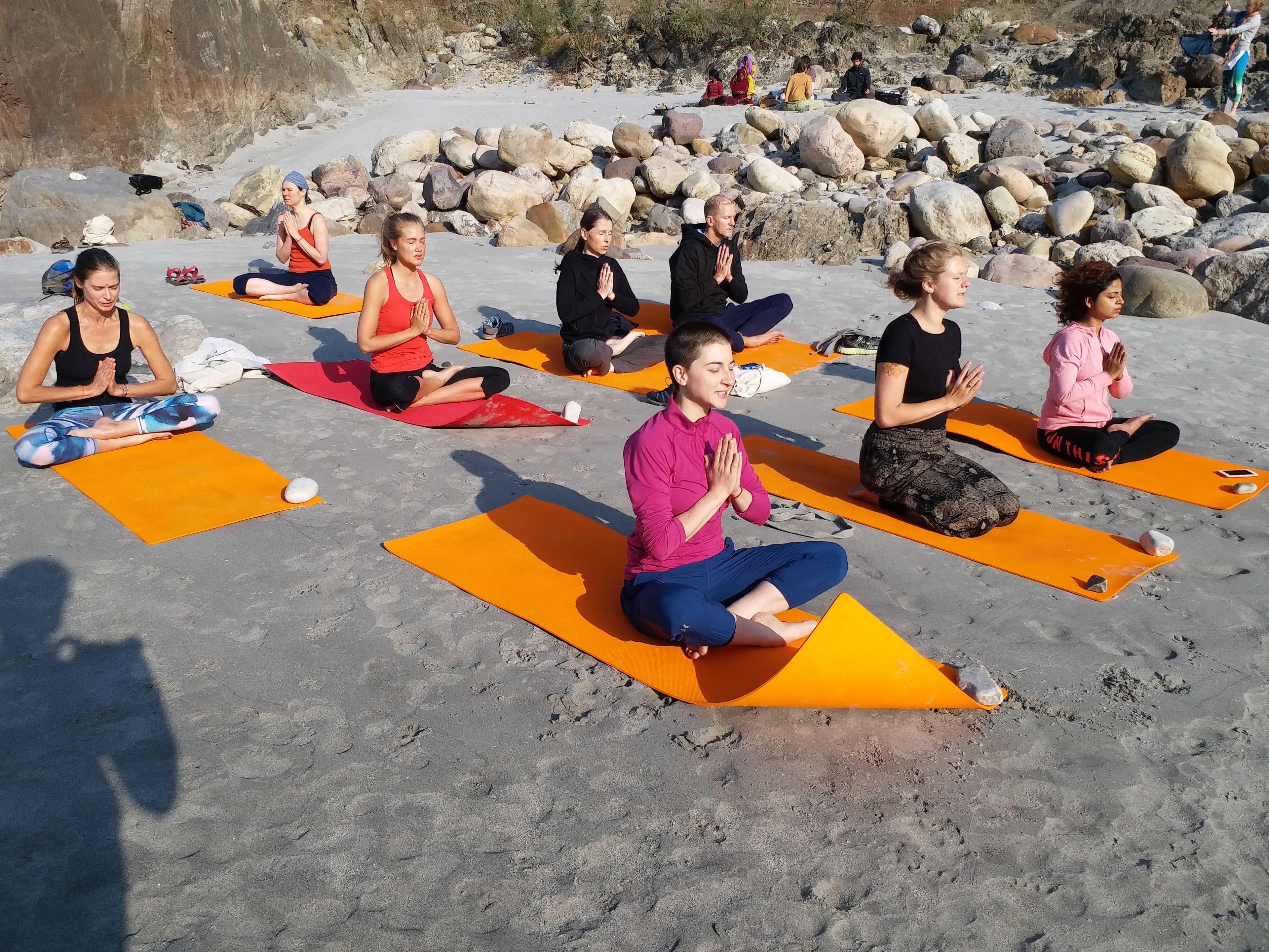 Morning yoga session at the school