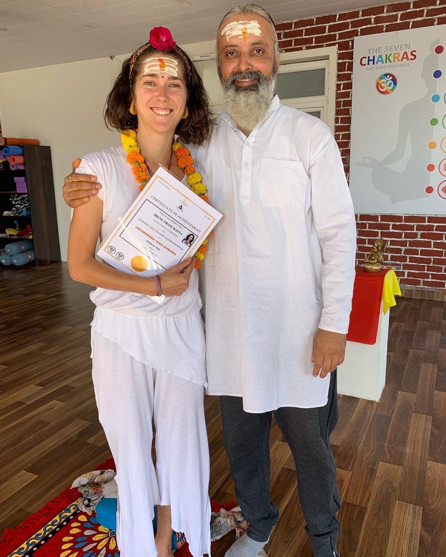 Yoga practice and training outdoors in Rishikesh