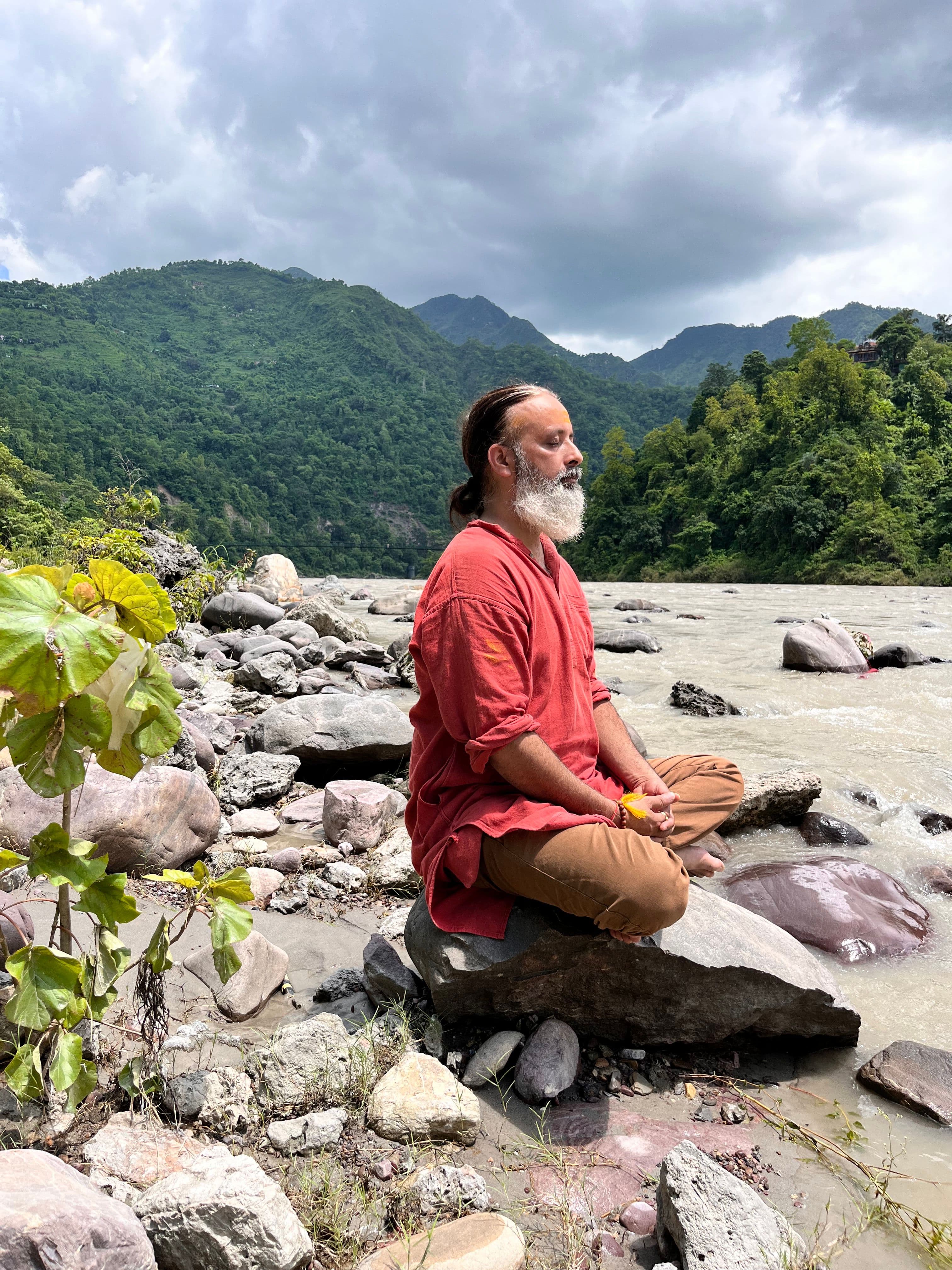 Advanced yoga posture on the mat