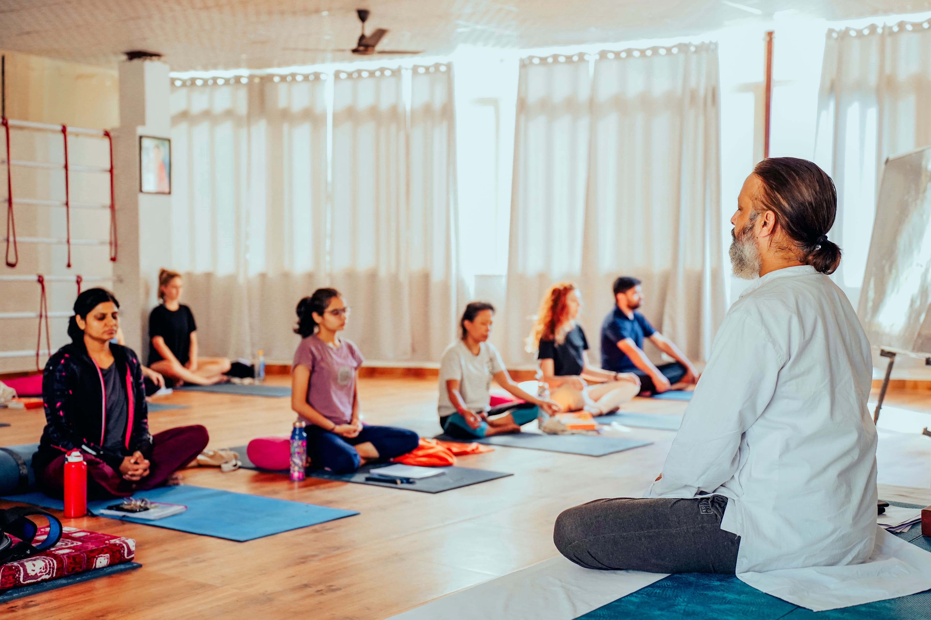 Yoga practice at Jeevmoksha Yoga Gurukul